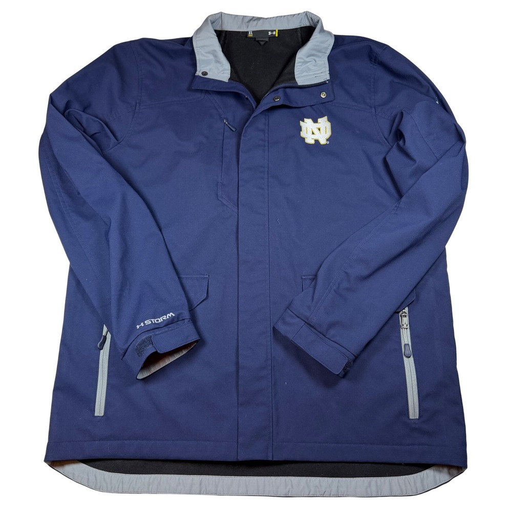 Under Armour Storm Notre Dame Fighting Irish Jacket Mens XL Navy Blue Full Zip